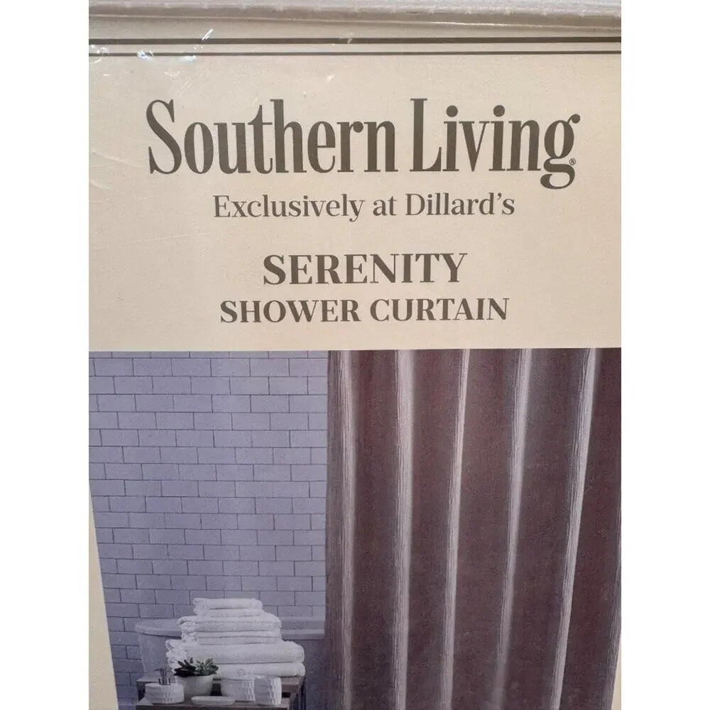 Southern Living Serenity Shower Curtain 72x72 Taupe Cotton Dillard's